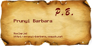 Prunyi Barbara névjegykártya